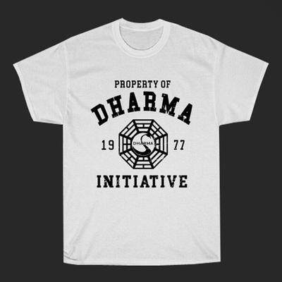 DHARMA Initiative 1977 TV Show Men's White T-Shirt Great for Running and Weekend High Quality Cotton Tops