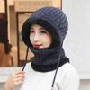 Winter Hat Chenille Cold Proof Ear Protection Women's Outdoor Warm Knitted Hats With Scarf