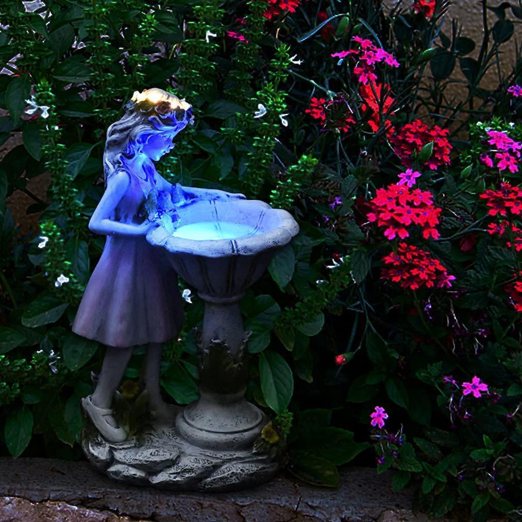 Outdoor Garden Fairy Angel Resin Solar Light Ornament