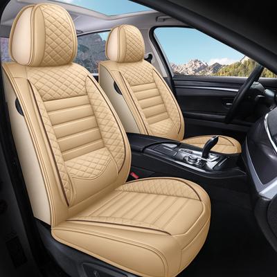 Housse de siège auto en cuir PU luxueux, aile 3D et support lombaire fixe - Doux, confortable et durable, convient à la plupart des voitures