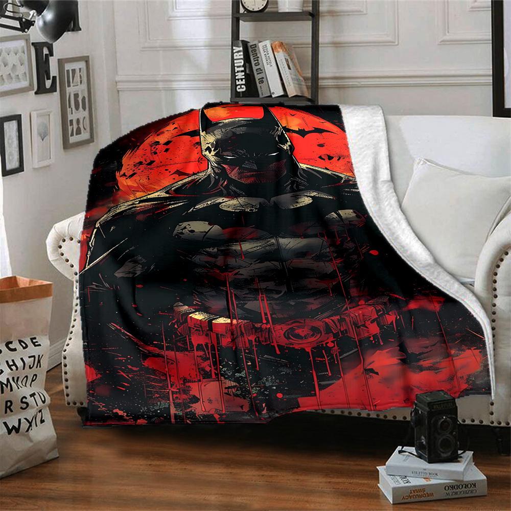 1pc Batman Blood Flannel Blanket Soft Warm Throw for Home, Office, Travel, All-Season Cozy Bedding GiftL1196