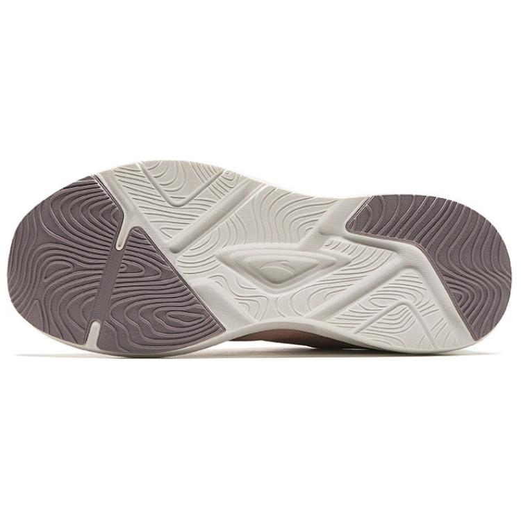 Anta Comfortable Simple Shock Absorbing Wear Resistant Low Top Running Shoes Women sneaker Gray Pink 122427718-4