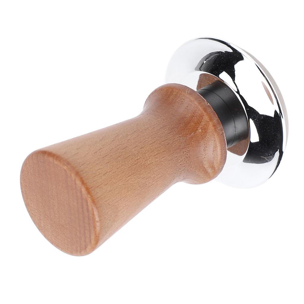 Coffee Tamper Solid Wood Handle Stainless Steel Flat Bottom Constant Force Coffee Press for Home