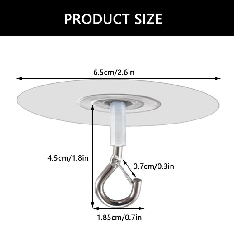 Pack Of 4 Transparent Hooks Adhesive Mounting For Bird Feeders Outdoor Decoration Removable Ceiling Hooks Plant Hanger