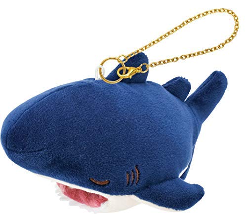 Livheart Premium Sleepy Animals Kamu Kamu Shark Zap Eco Bag (Mascot: Approx. 6cm Long, Bag: Approx. 35cm Long) Compact 78752-63