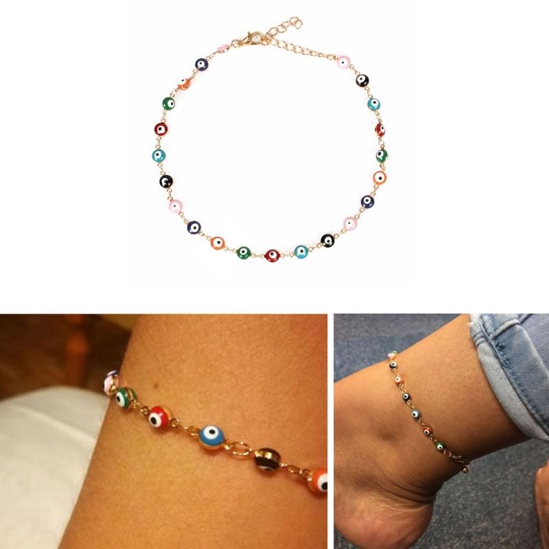 Demons Eye Ankle Bracelet with Adjustable Length Fashion Jewelry Ankle Ornament Alloy Texture Suitable for Any Occasion