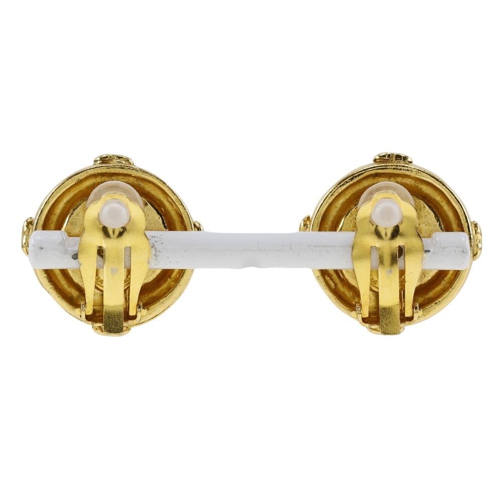 Chanel COCO Mark Earring Vintage Plated Gold 20.7g Women Used