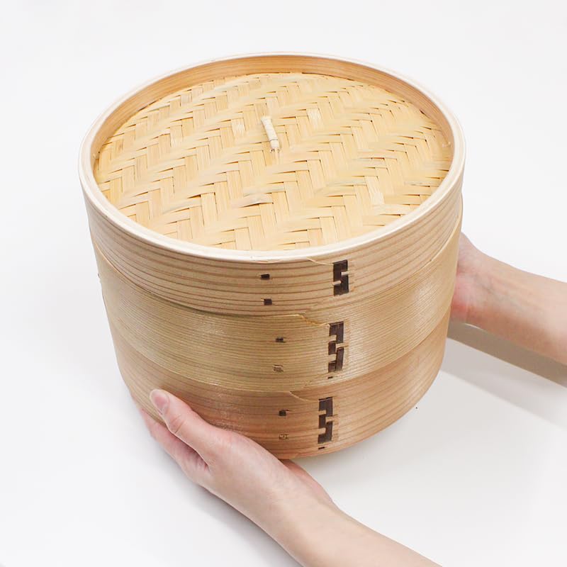 Chinese Cooking Lid Deep Bamboo Steamer Body Steamer, Steamer, 24cm, Bamboo, Cedar, Utensil, Steamer, 2-tier, 3-tier, Body, Lid, Only, (Body)