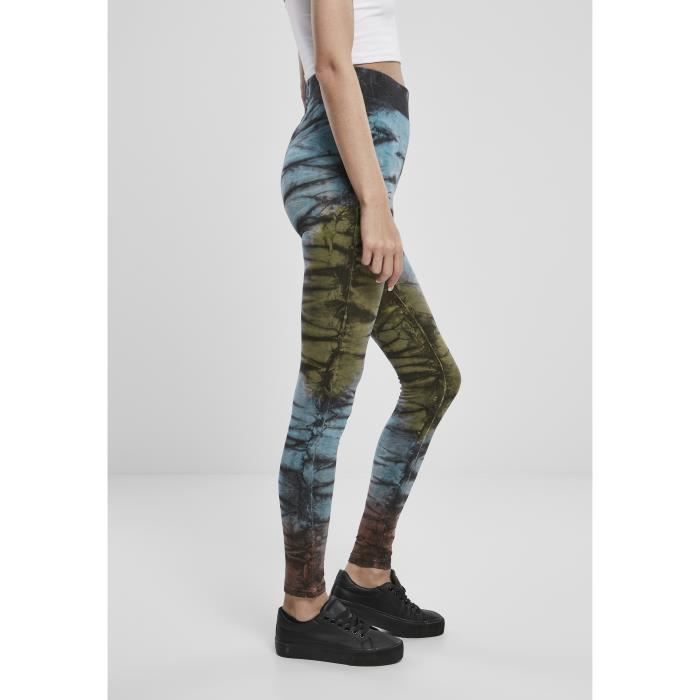 Legging Femme - Urban Classics - Tie Dye - Haute Taille - Respirant - Blanc