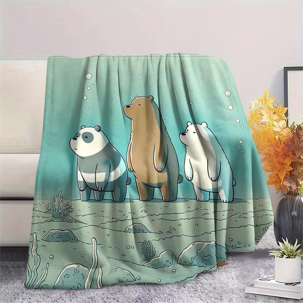 We Bare Bears2 Flannel Blanket, High Quality Comfortable for All Seasons, Home Decor, Warmth and Comfort