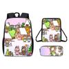 Christmas Backpack Cartoon Shoulder Bag Pencil Case Three Piece Set