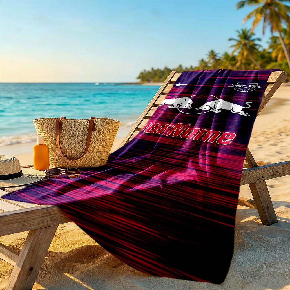 Rb Leipzig Personalized Text Beach Towel Quickdry Soft Microfiber Suitable For Sports Travel Swimming Yoga Bathroom Beach And Pool
