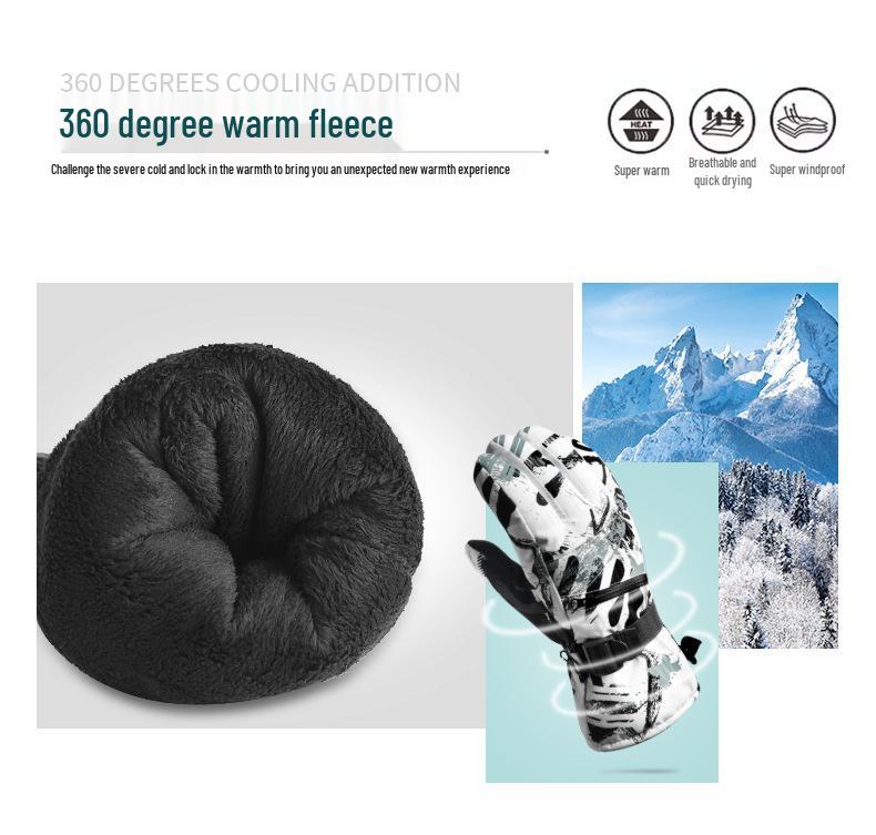 Unisex Winter Ski Gloves: Warm, Touchscreen-Compatible for Outdoor Activities like Mountaineering, Cycling, and Motorcycling