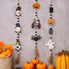 Halloween Wood Bead Pendant Gnome Pumpkin Bat Ghost Hanging Ornament Beaded Hanging Decoration for Party Decor