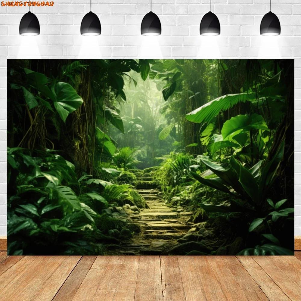 

VIKAMA Tropical Rainforest Waterfall Tapestry Natural Forest Stream Healing Fresh Wind Living Room Room Decoration 74x94cm(29x37in)