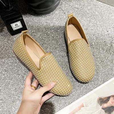 2024 New Fashion Round Toe Solid Color Mesh Women's Flat Shoes Shallow Mouth Spring and Autumn Slip-on Women's Shoes Zapatos