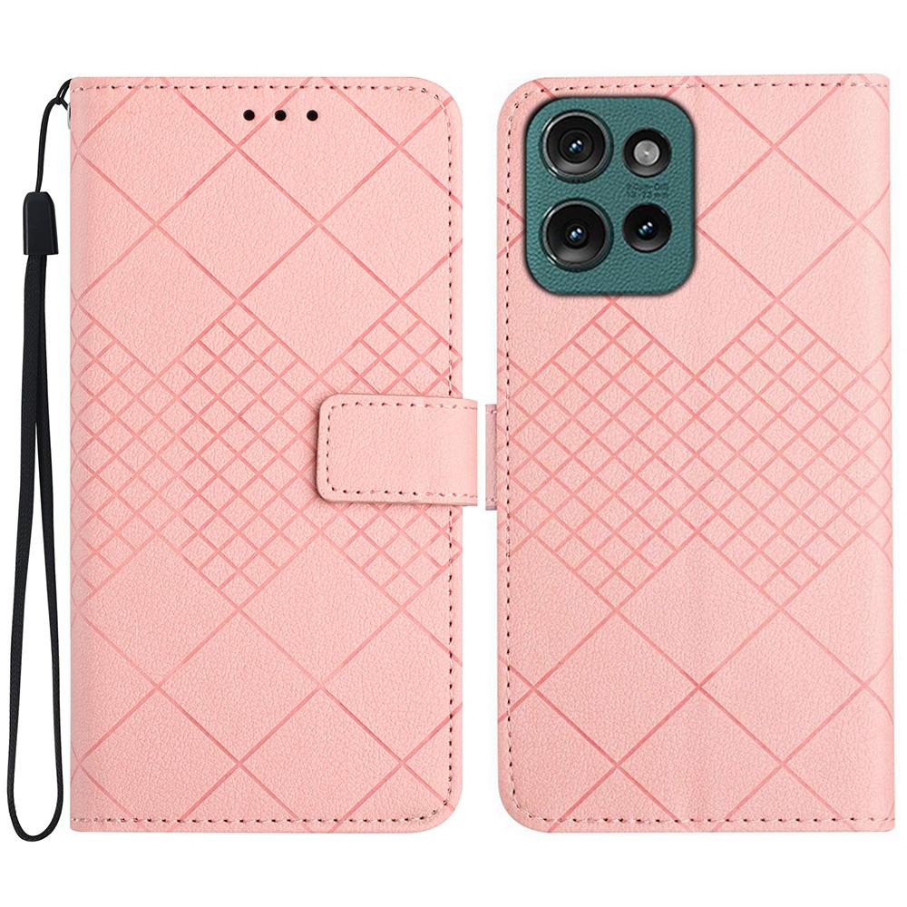 HT06 For Motorola Edge 50 Neo 5G/Moto S50 5G/Thinkphone 25 5G Wallet Phone Case Imprint PU Leather Flip Folio Cover