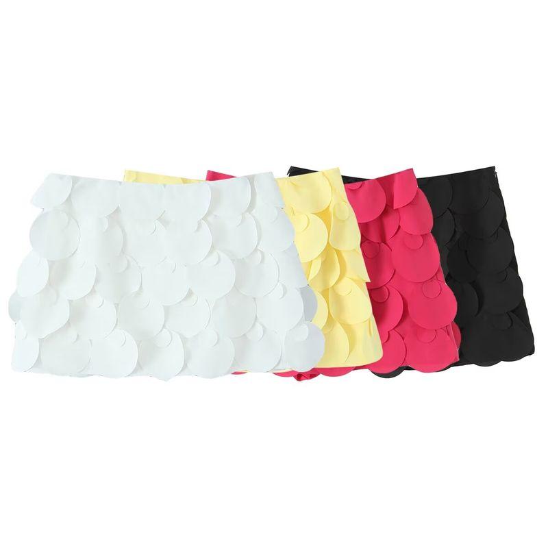 Kaslead New Women Clothes Western Style Fashion Simple Handmade Decorative Wafer Skirt Pants Mini Skirt