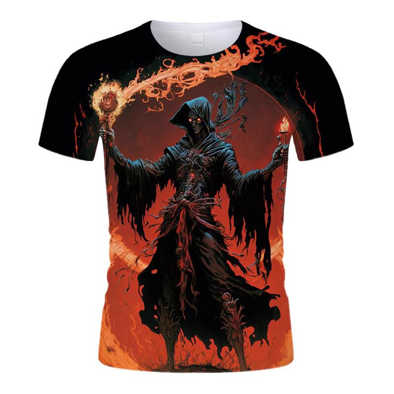 

Мужская футболка с принтом «Череп и доспехи», модный тренд, 3D-принт, круглый вырез, короткий рукав, футболка XL