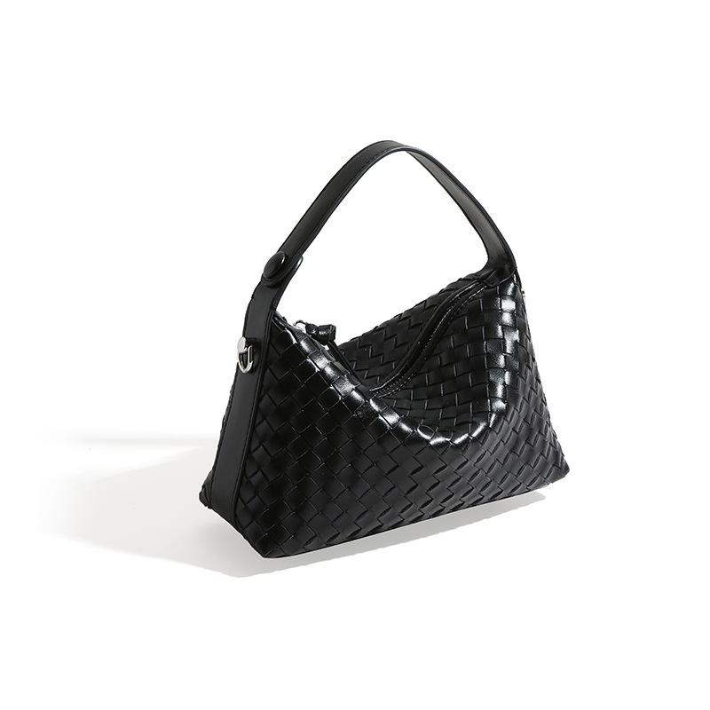 

Женская сумка из натуральной кожи Простая женская сумка Сумка через плечо Сумка-кроссбоди Вместительная ручная плетеная сумка чёрный