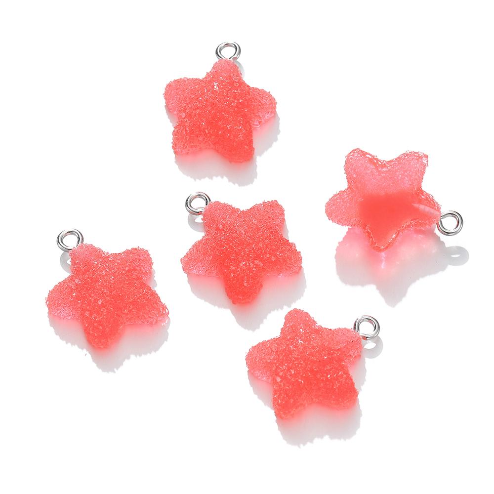 10pcs/lot Simulation Five-Pointed Star Soft Candy Cute Charms Pendant for DIY Earrings Necklace Jewelry Accessories Finding