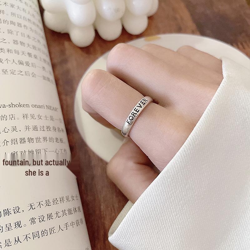 Vintage Minimalist 925 Sterling Silver Adjustable Ring for Women