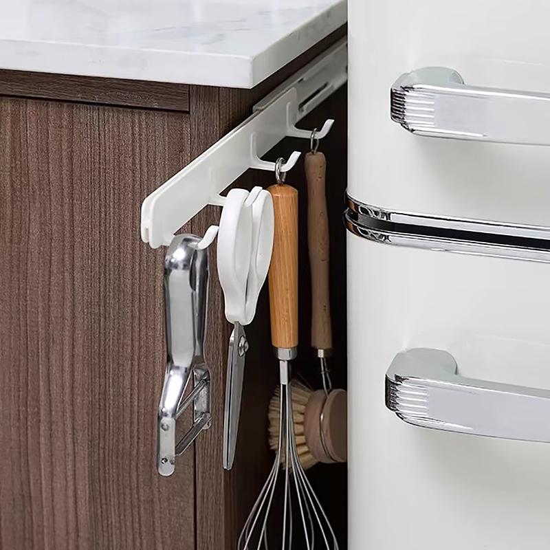 Slide Stretch Hook Wall Mounted Gap Expansion Sticky Hook Towel Hanger Kitchen Bathroom Space Saving Storage Hooks