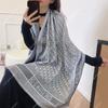 Long Faux Cashmere Scarf Shawl Students Letter Grid Thick Warm Wrap Fall Winter