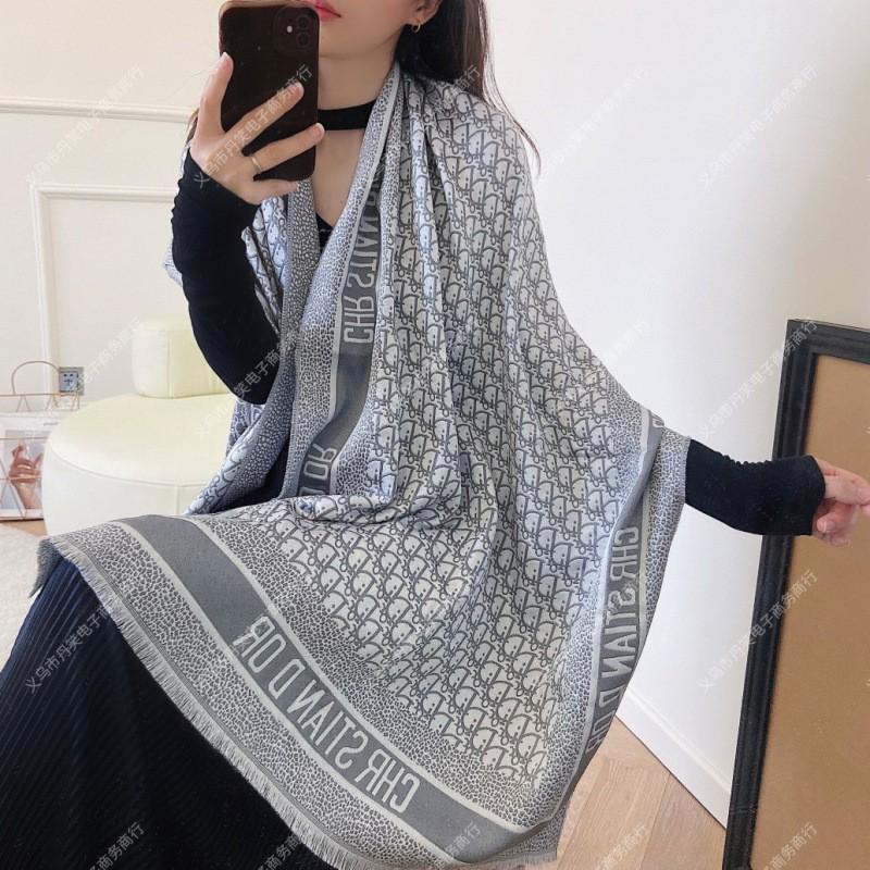 Long Faux Cashmere Scarf Shawl Students Letter Grid Thick Warm Wrap Fall Winter