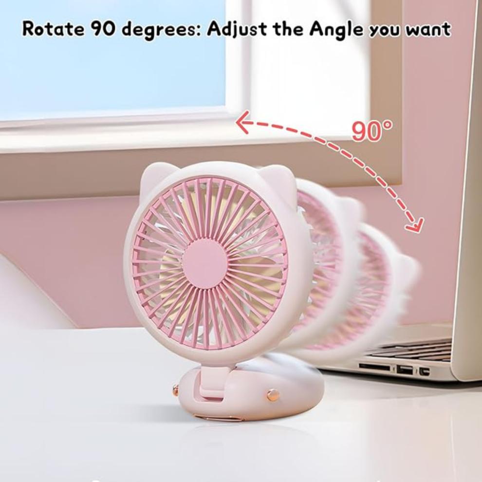 Handheld Fan Mini, Portable USB Rechargeable Fan with 4 Speeds