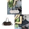 Pu Leopard Print Large Capacity Travel Bag For Women With Zipper Closure And Inner Card Pocket
