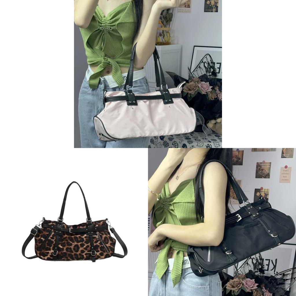 Pu Leopard Print Large Capacity Travel Bag For Women With Zipper Closure And Inner Card Pocket