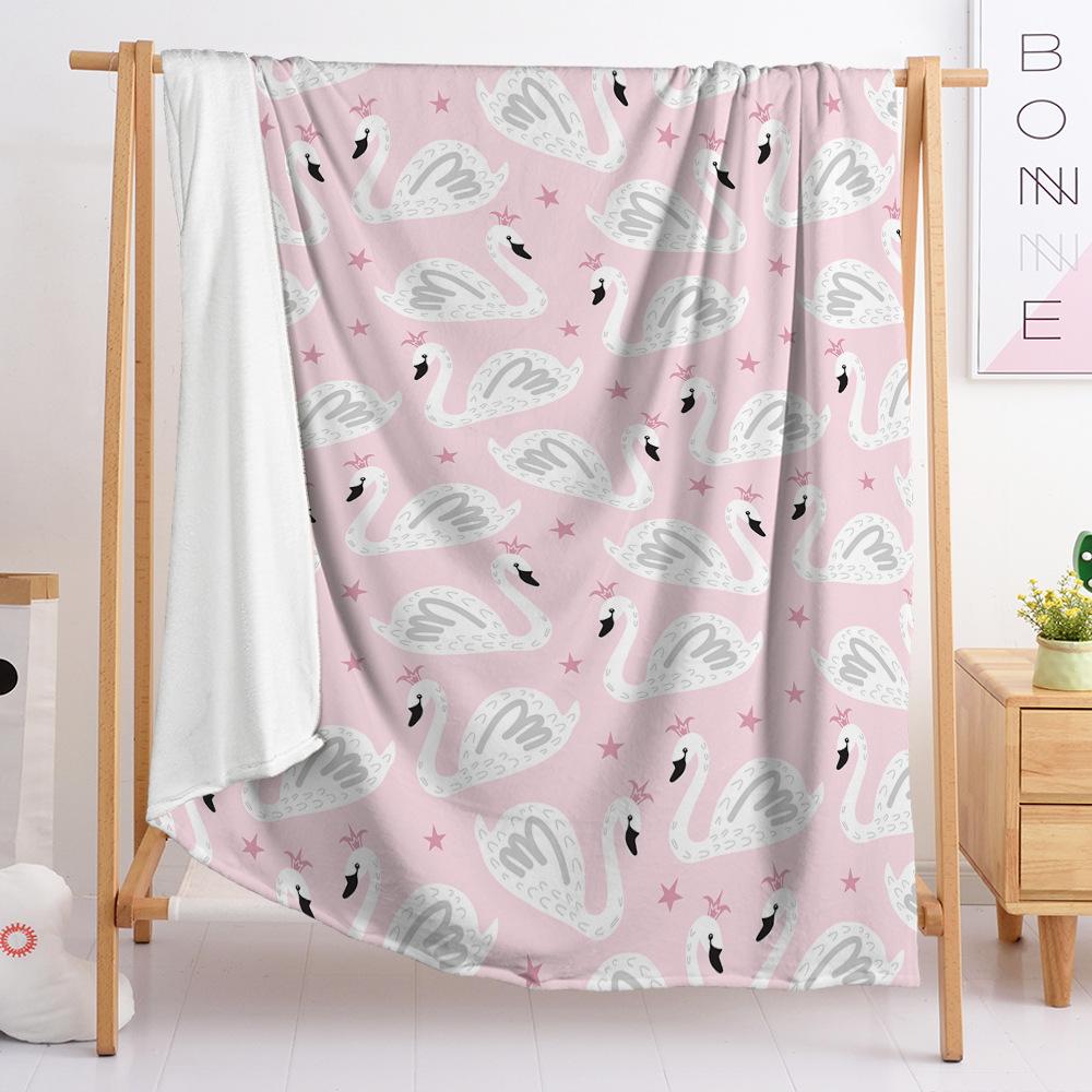 Blanket 2D Digital Printed Flannel Flower Leaf Blanket Blanket Minimum Order