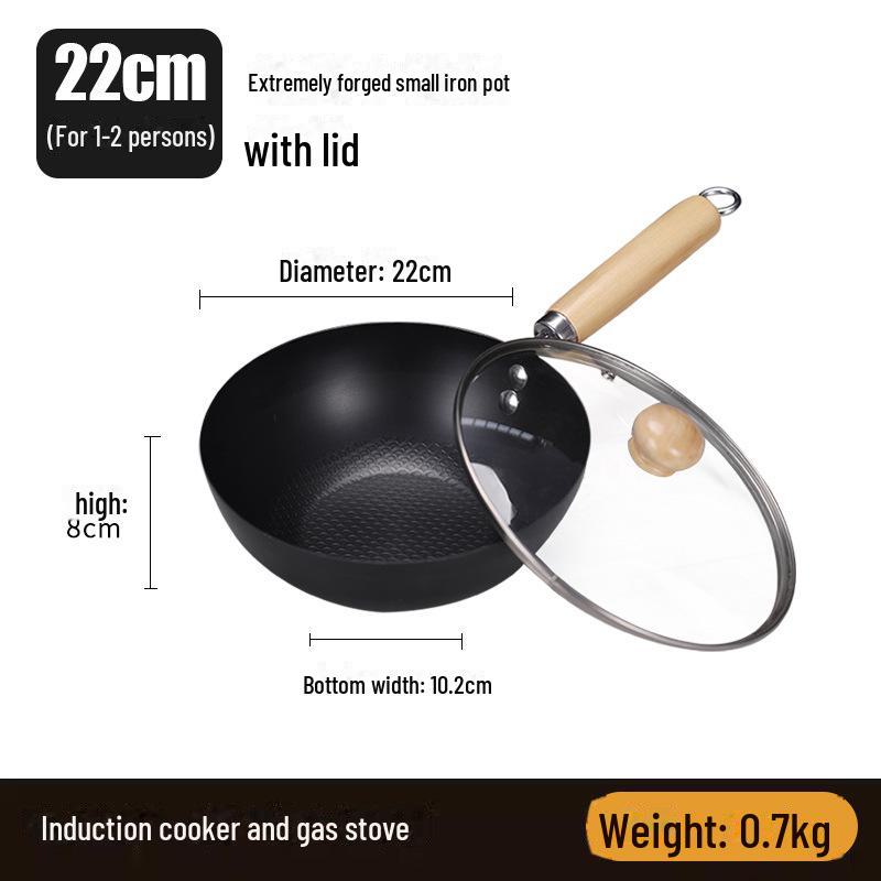 Mini tigaie neacoperită de 20 cm pentru mașina de gătit cu inducție - compactă, ușoară, ideală pentru utilizarea de o singură persoană