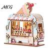 Cute Store Theme Magnet Mini Refrigerator Magnets, DIY 3D Puzzle Magnetic Building Blocks, Scene Assemble Stacking Construction Toy for Kids, Creative
