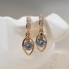 1 Pair Fashion Bow with Water Drops Zirconia Dangle  Earrings for Women Golden Earring Jewelry Party Accessories