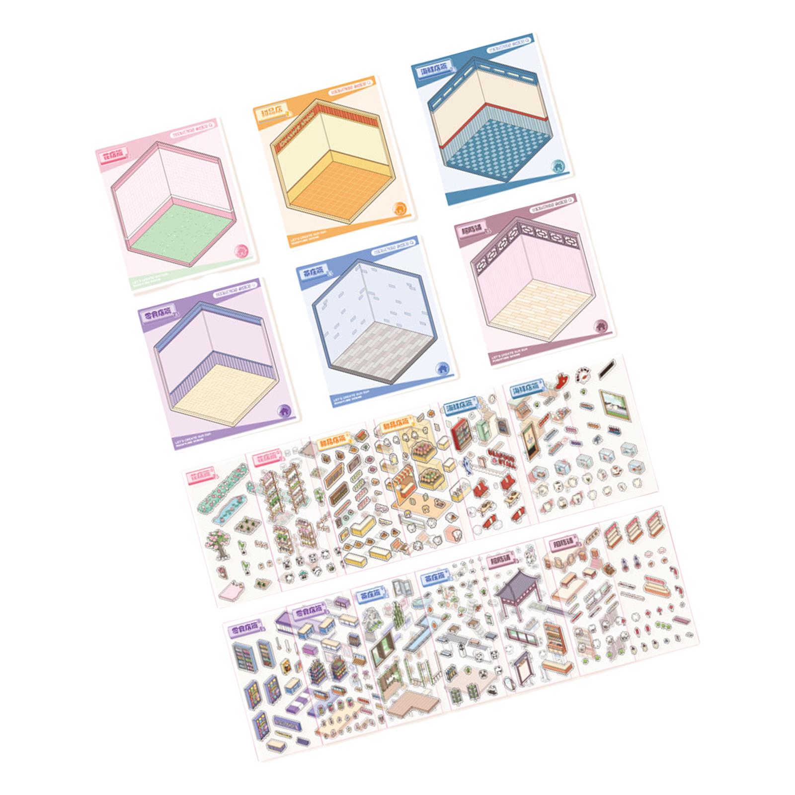 3D Landscape Sticker Book Decorative Sticker Scene Sticker Book Scrapbook Sticker Stereoscopic Cabin Sticker