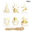 60pcs Hot Stamping Process Merry Christmas Gift Tags Paper Hanging Tags  Packaging Supplies
