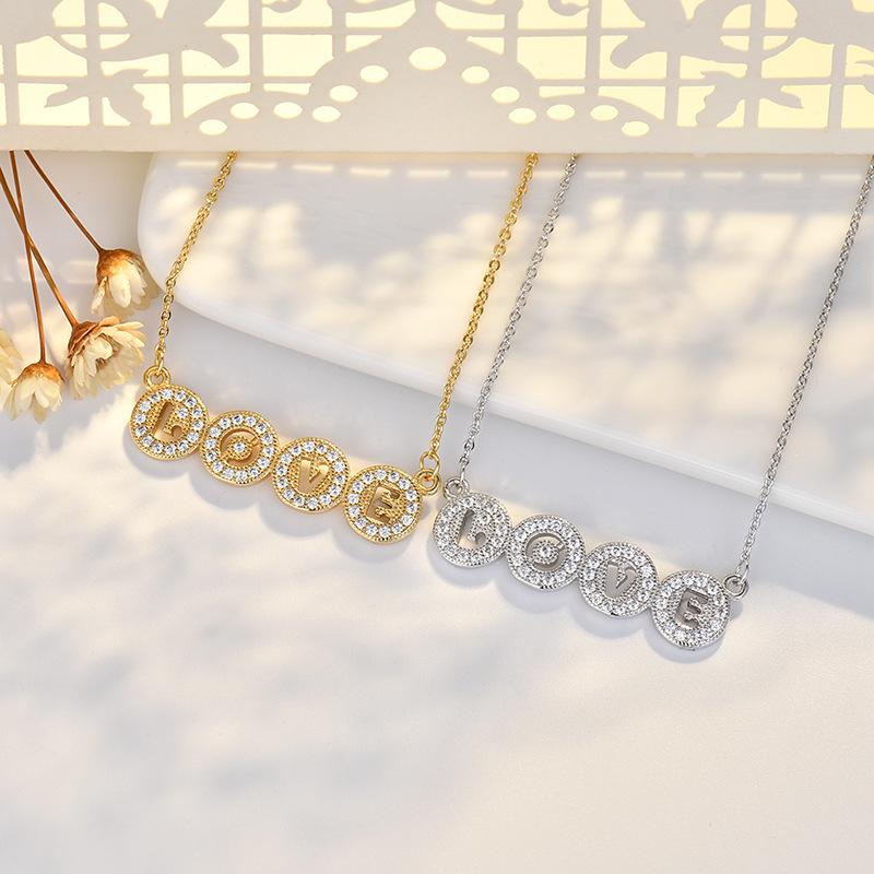 BELLA BOX Best-selling Popular Micro-set Zirconium Love Letter Necklace For Collarbone - Versatile Jewelry For Women