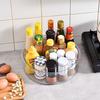 D5 New 360° Rotating Transparent Tray Shelf Desktop Spice Storage Box Base Storage Bin Home Kitchen Makeup Organizer Accessories