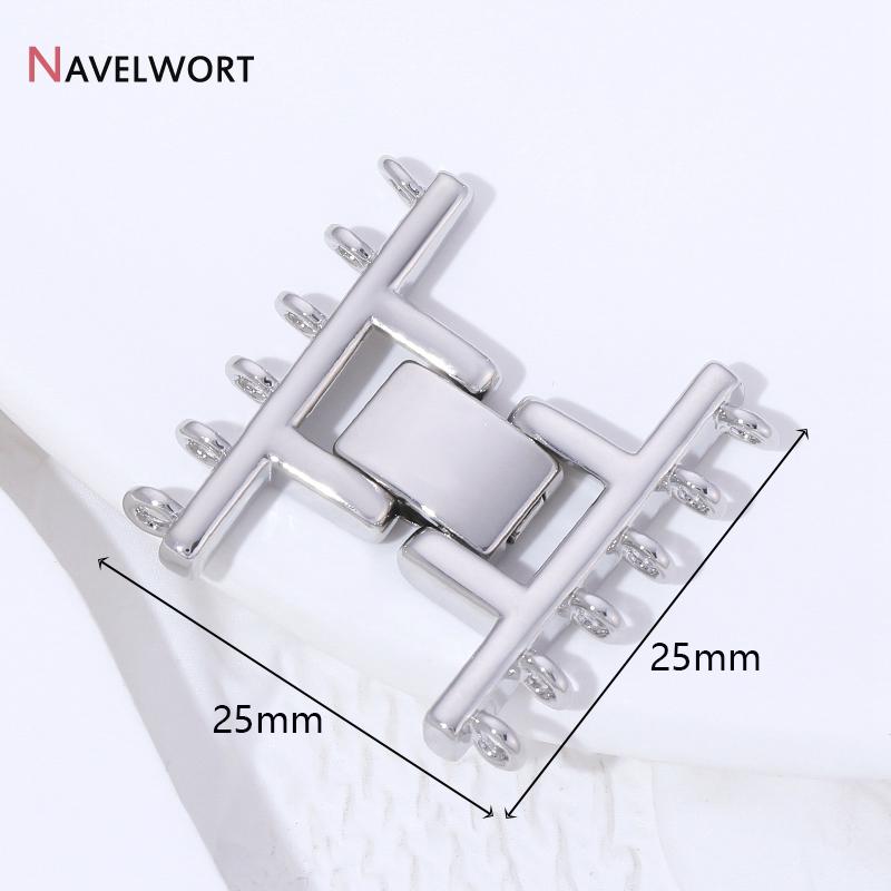 18K Gold Plated Brass Square Connector Clasps Pearl Clasps Fastener For Bracelet Necklace Making Accessories Jewelry Materials