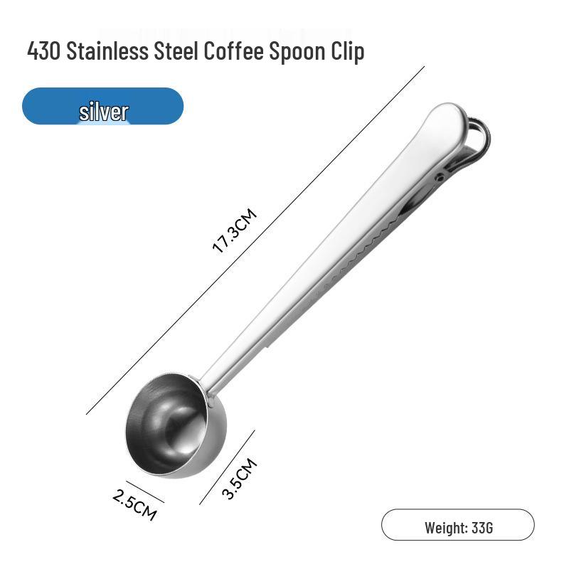 Sanrui Stainless Steel Coffee Measuring & Sealing Clip Spoon