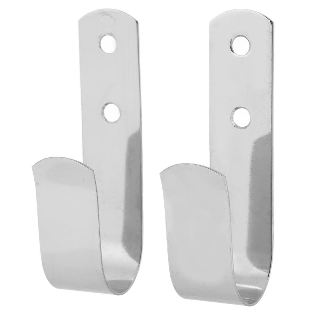 2pcs J Hook Bracket Rustproof Rugged 304 Stainless Steel Smooth Versatile J Hook Hangers for Boats Yachts RVs Accessories