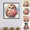 1pc DIY Paint by Number Kit Owl Frameless Canvas Wall Art Gift Idea 20x20cm