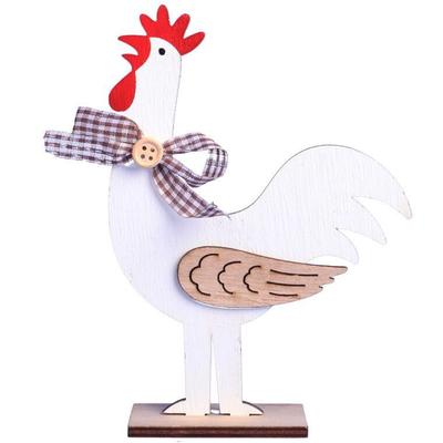 Decorative Figurine 16.5 Cm Rooster Ornament Wood