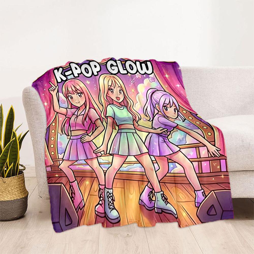 1pc K-pop Glow Blanket Comfortable Soft Lightweight Multi Purpose Blanket for Travel Camping Picnics Sofa Office Bedroom Perfect Gift for Friends