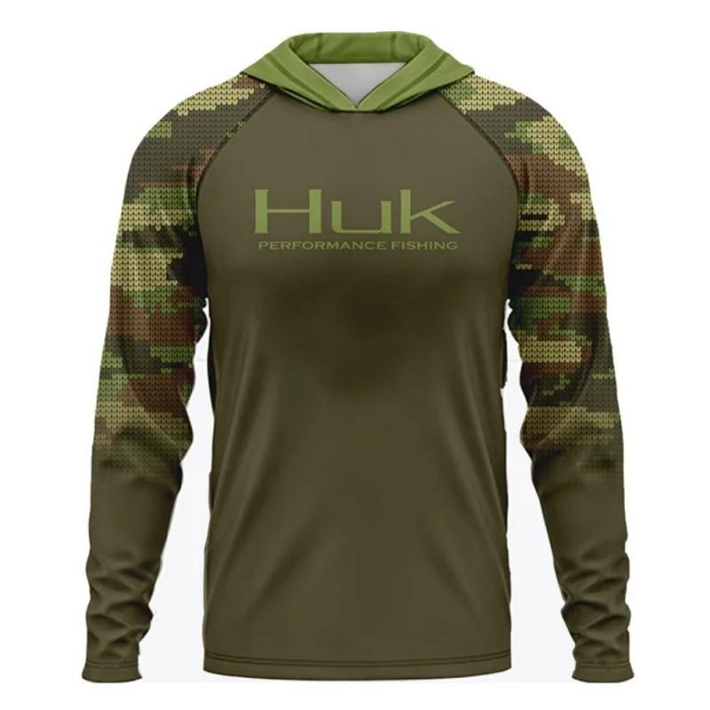 Men's Fishing Clothing HUK Long-sleeved UPF50 Hooded Sunscreen Ultraviolet Breathable Dress
