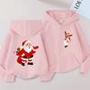 Christmas Gift Kids Printed Hooded Cardigan Fashion Boys and Girls' Shirt Spring and Autumn Casual Sports Shirt
