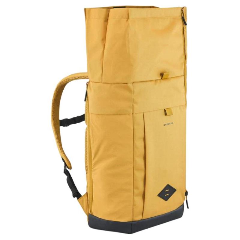 DECATHLON 23L Quechua NH Escape 500 Roll Top Hiking Bag Outdoor Bag School Bag Backpack Polyester Yellow Ochre Unisex Couple Style
