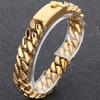 316L Stainless Steel 12MM Width Cuban Chain Bracelet for Men Hiphop Men's Bracelets With CZ Birthday Jewelry Gifts for Boyfriend